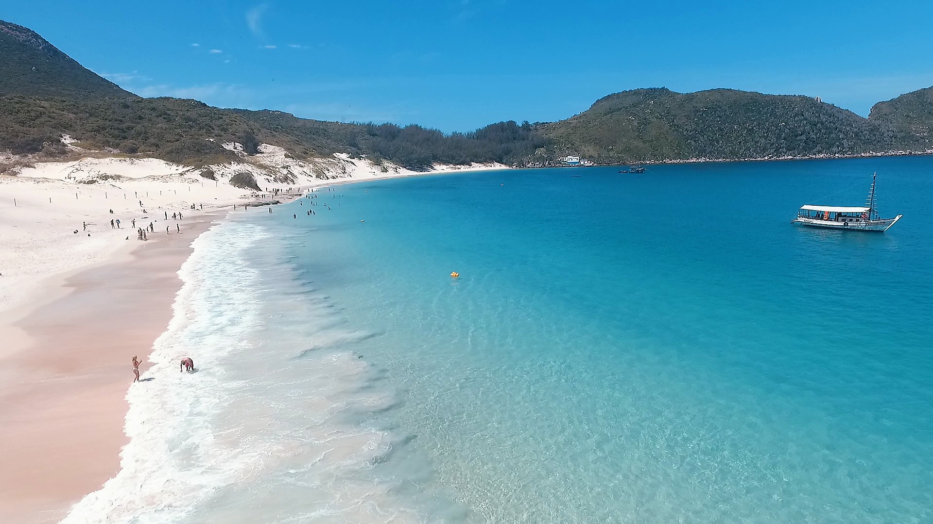 Cliffs and open sea seen from the boat in Arraial do Cabo, the setting for whale watching departures